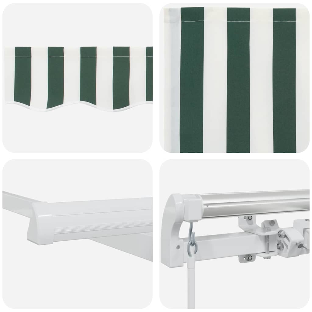 Tenda retrattile Verde e Bianco 450 x 350 x 165 cm