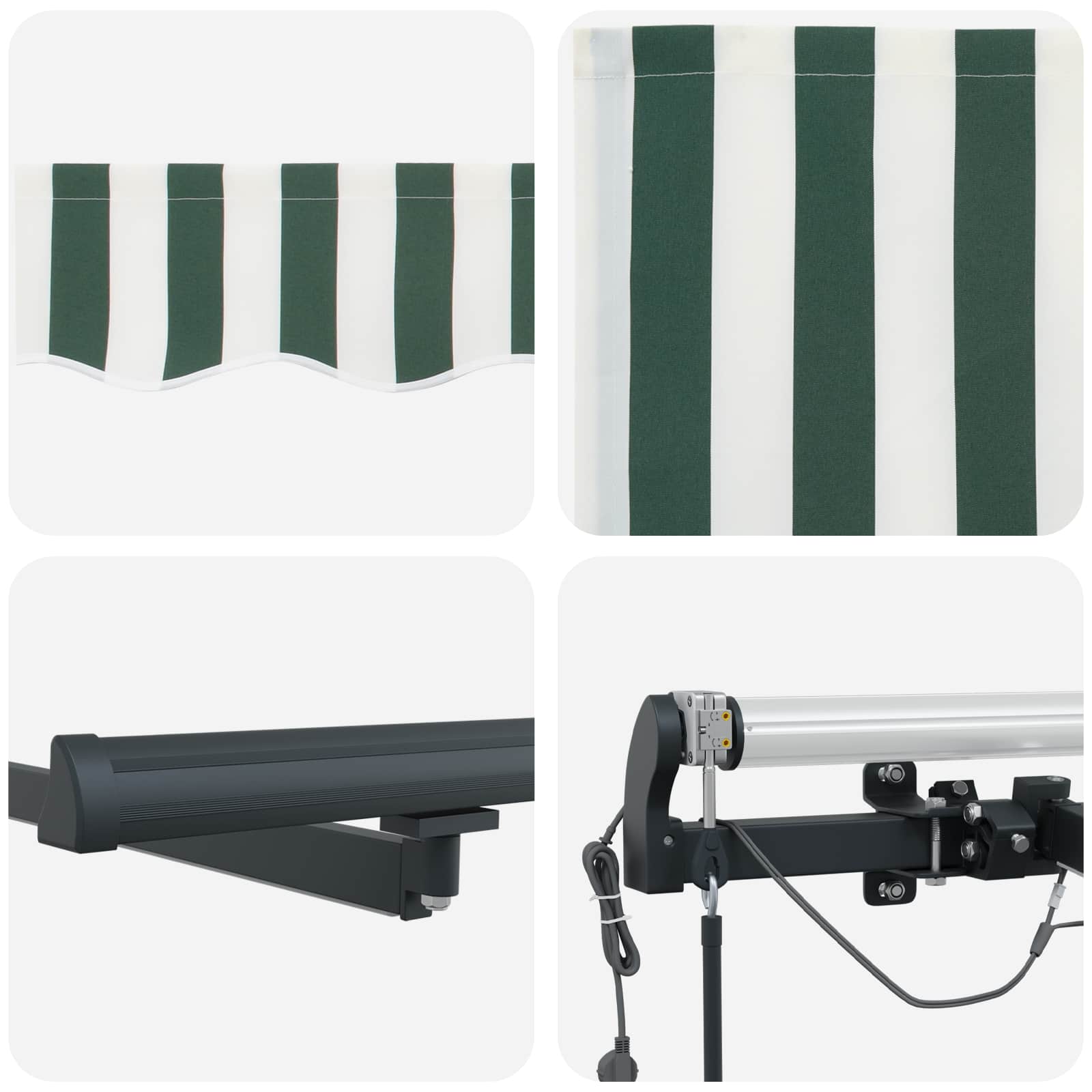 Tenda retrattile Verde e Bianco 450 × 350 cm Poliestere