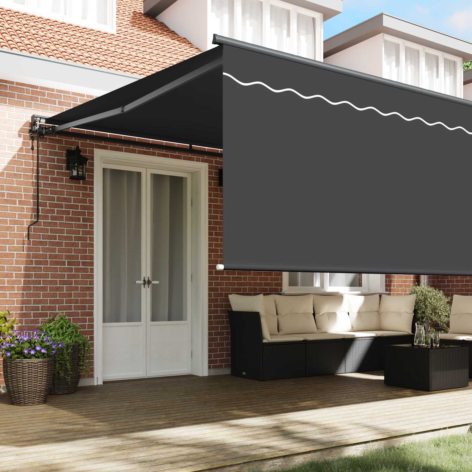 Tenda retrattile Antracite 500 × 300 cm Poliestere e Alluminio