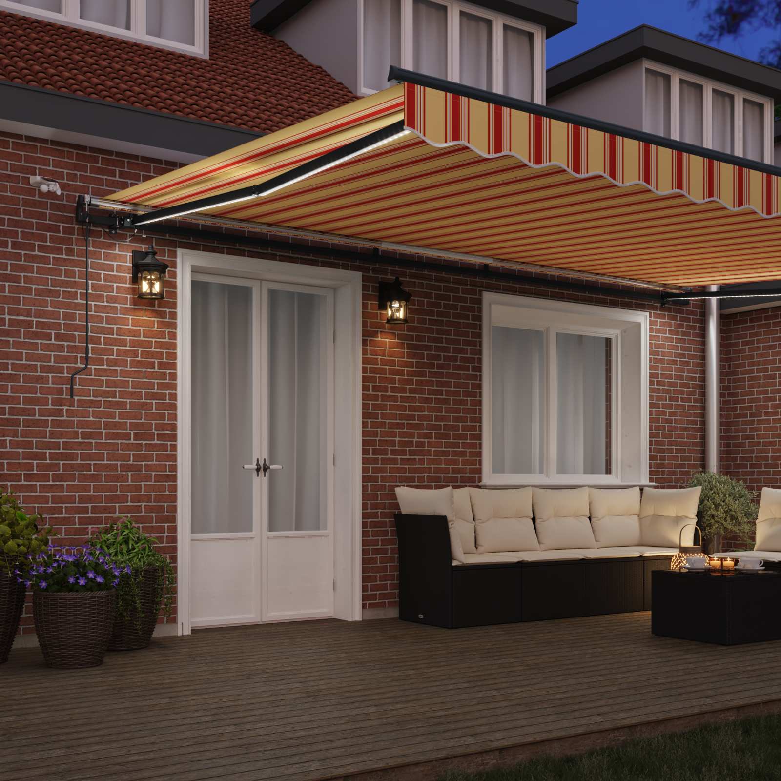Tenda retrattile Giallo e Arancione 500 × 300 cm Poliestere
