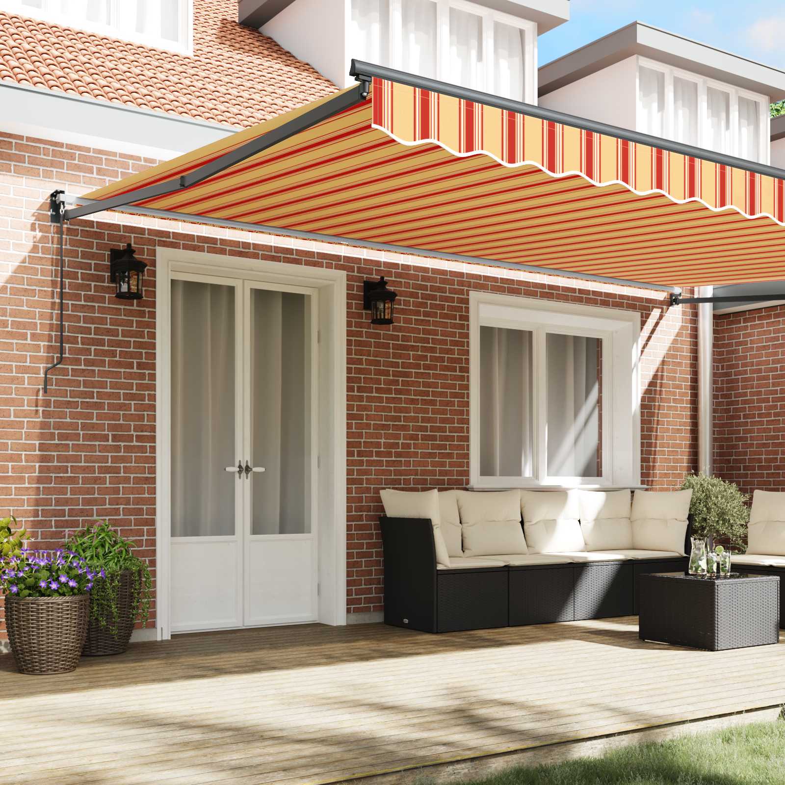 Tenda retrattile Giallo e Arancione 500 x 300 x 165 cm