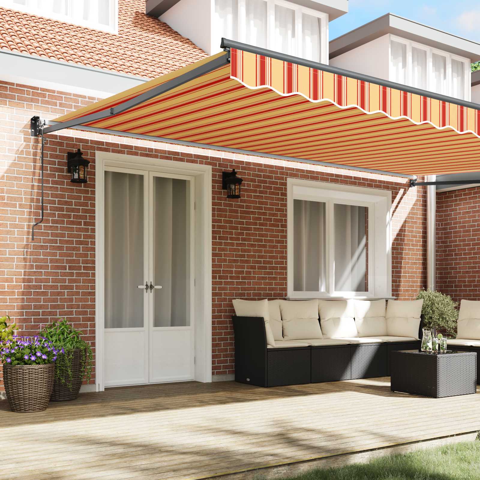 Tenda retrattile Crema 500 x 300 x 165 cm Poliestere e Metallo