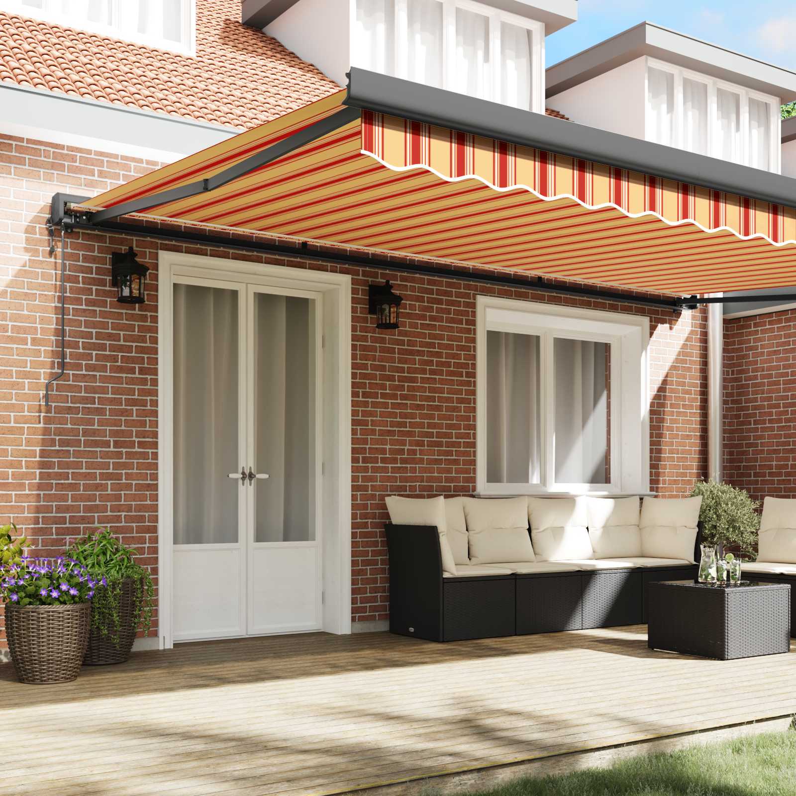 Tenda retrattile Giallo e Arancione 500 x 300 x 165 cm