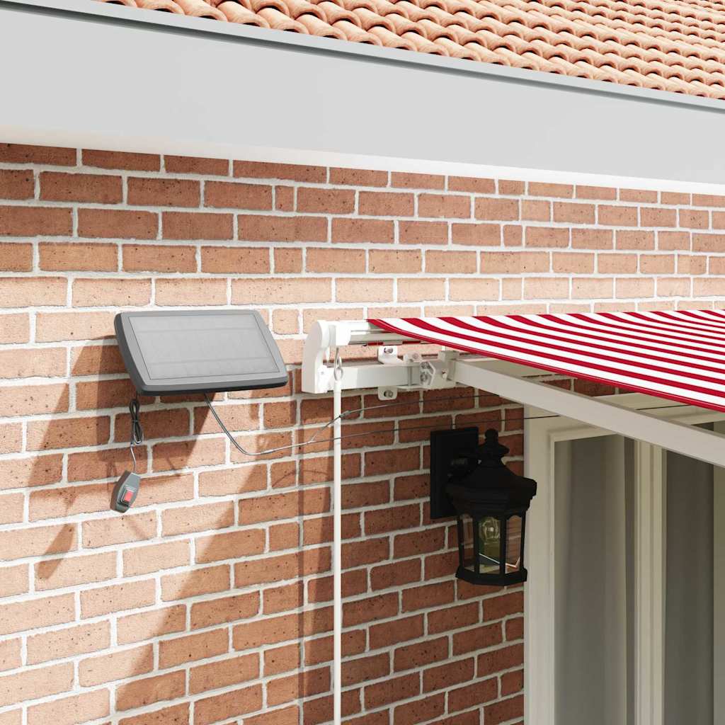 Tenda retrattile Rosso e Bianco 500 × 300 cm