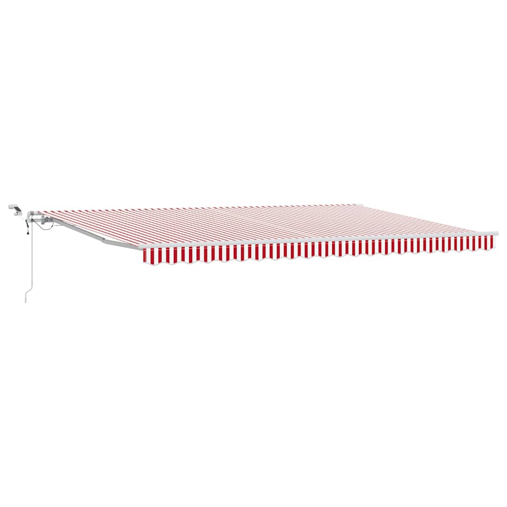 Tenda retrattile Rosso e Bianco 500 × 300 cm Poliestere
