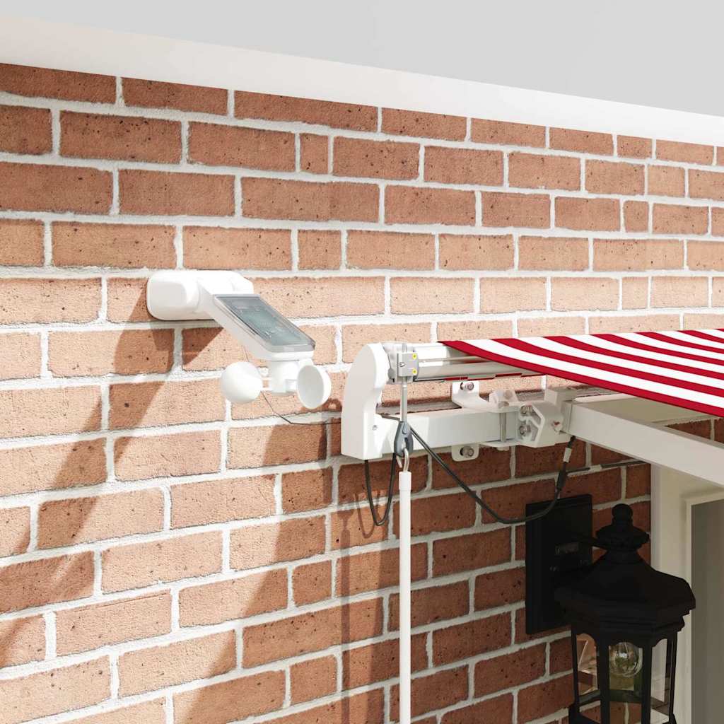 Tenda retrattile Rosso e Bianco 500 × 300 cm Poliestere