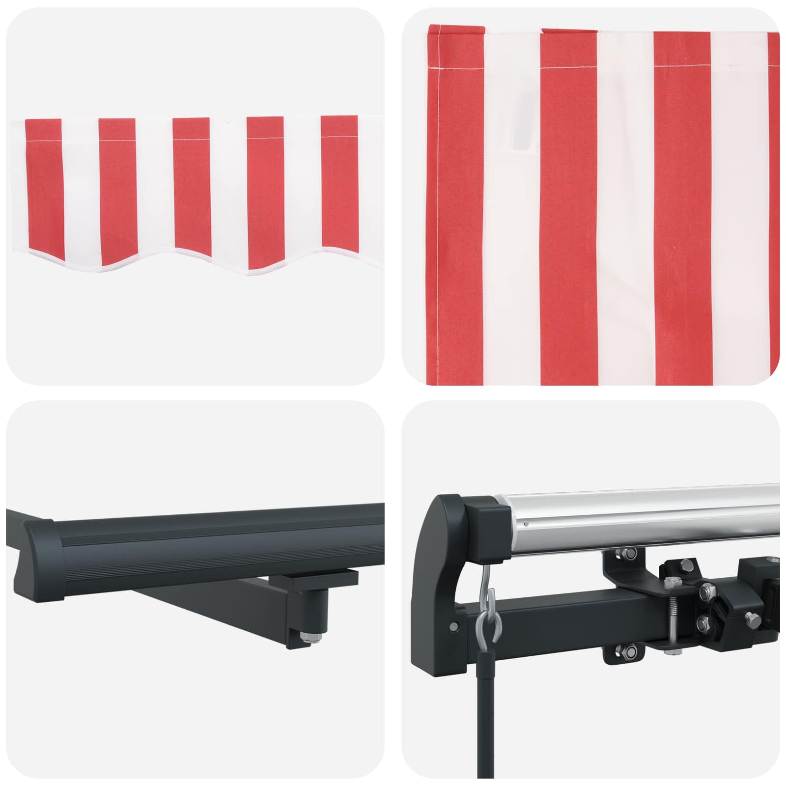 Tenda retrattile Rosso e Bianco 500 × 300 cm