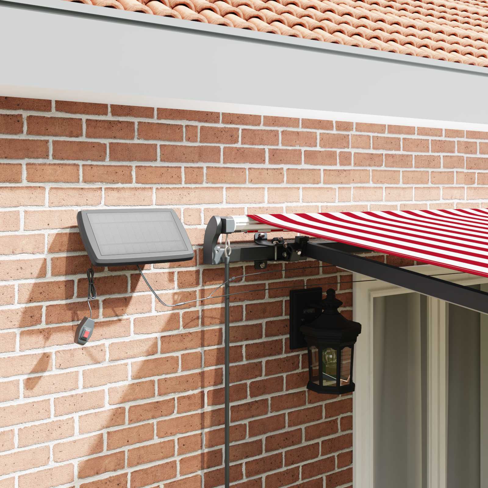 Tenda retrattile Rosso e Bianco 500 × 300 cm