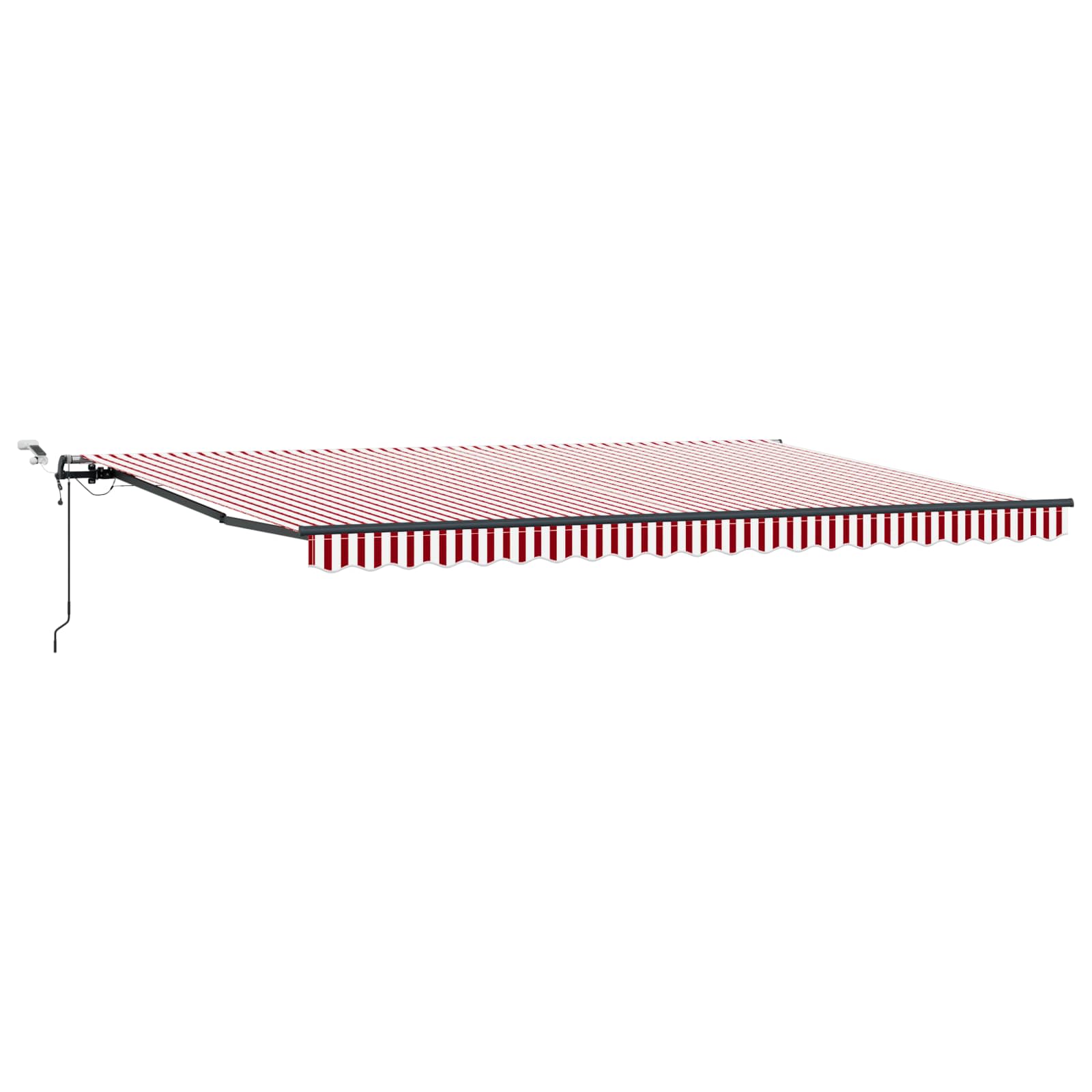 Tenda retrattile Rosso e Bianco 500 × 300 cm Poliestere