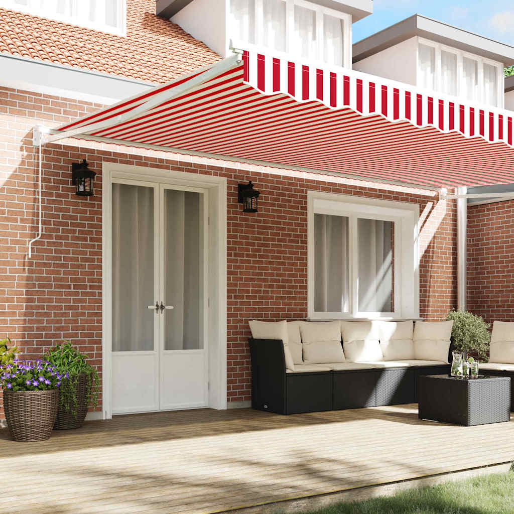Tenda retrattile Rosso e Bianco 500 x 300 x 165 cm