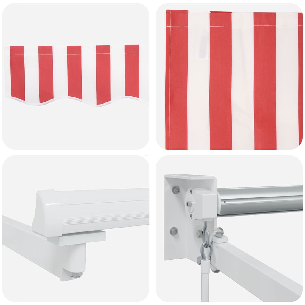 Tenda retrattile Rosso e Bianco 500 x 300 x 165 cm