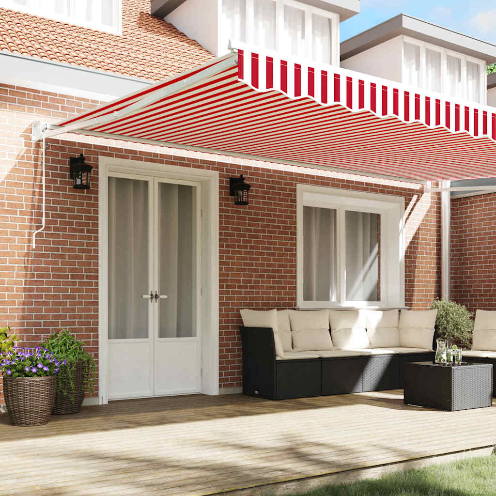 Tenda retrattile Rosso e Bianco 500 x 300 x 165 cm