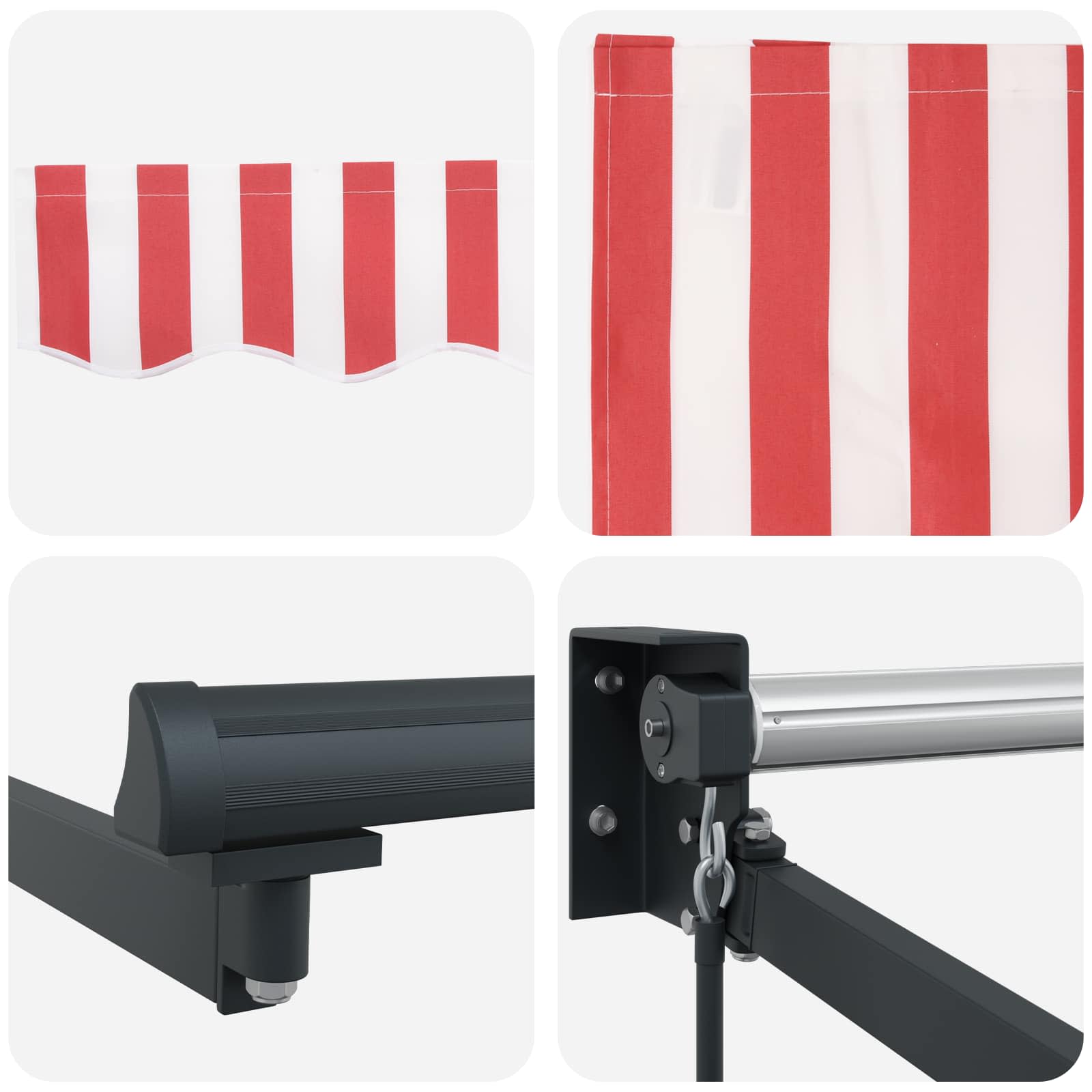 Tenda retrattile Rosso e Bianco 500 x 300 x 165 cm