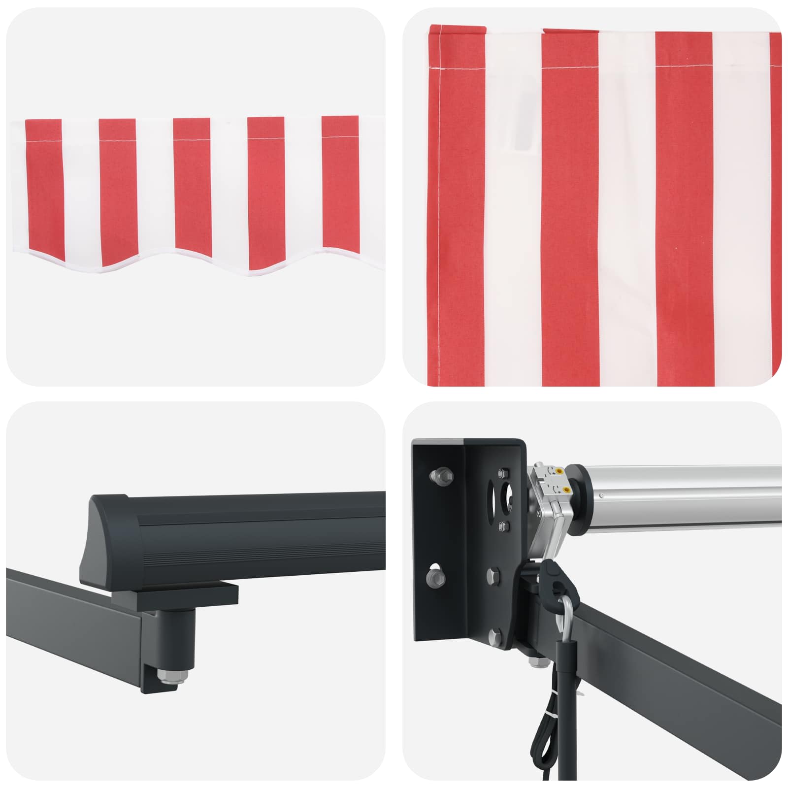 Tenda retrattile Rosso e Bianco 500 x 300 x 165 cm