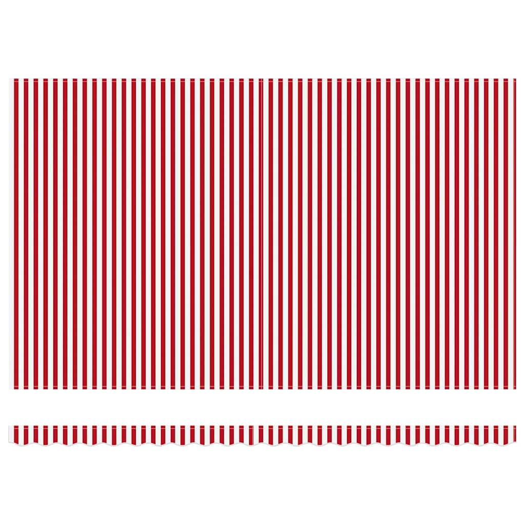 Tenda retrattile Rosso e Bianco 500 × 300 cm Tela e Alluminio