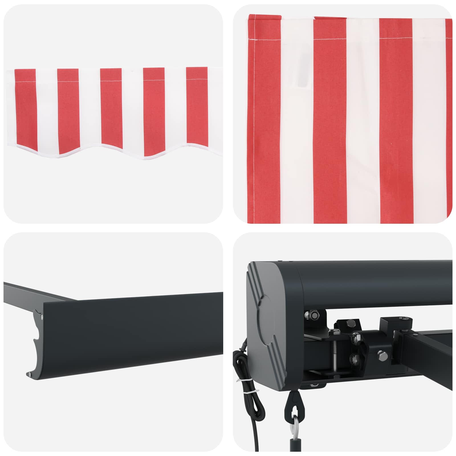 Tenda retrattile Rosso e Bianco 500 x 300 x 165 cm