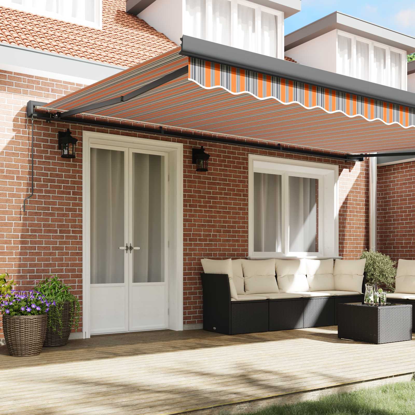 Tenda retrattile Multicolore 500 × 300 cm Tela e Alluminio