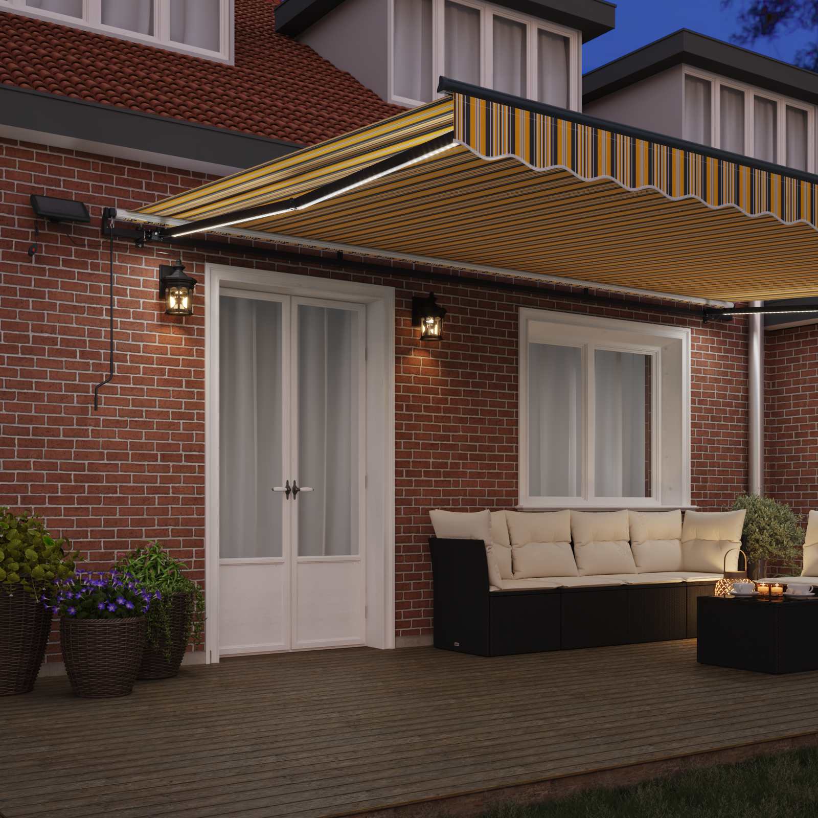 Tenda retrattile Multicolore 500 × 300 cm Tessuto e Alluminio