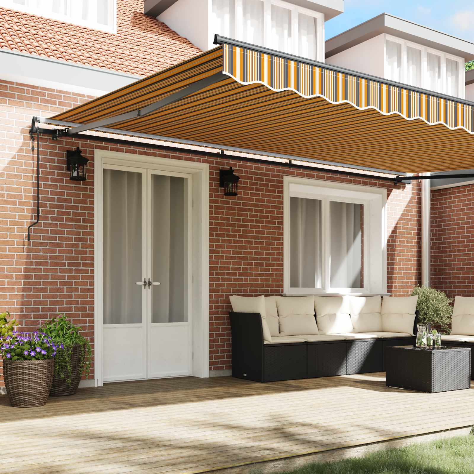 Tenda retrattile Multicolore 500 × 300 cm Tessuto e Alluminio