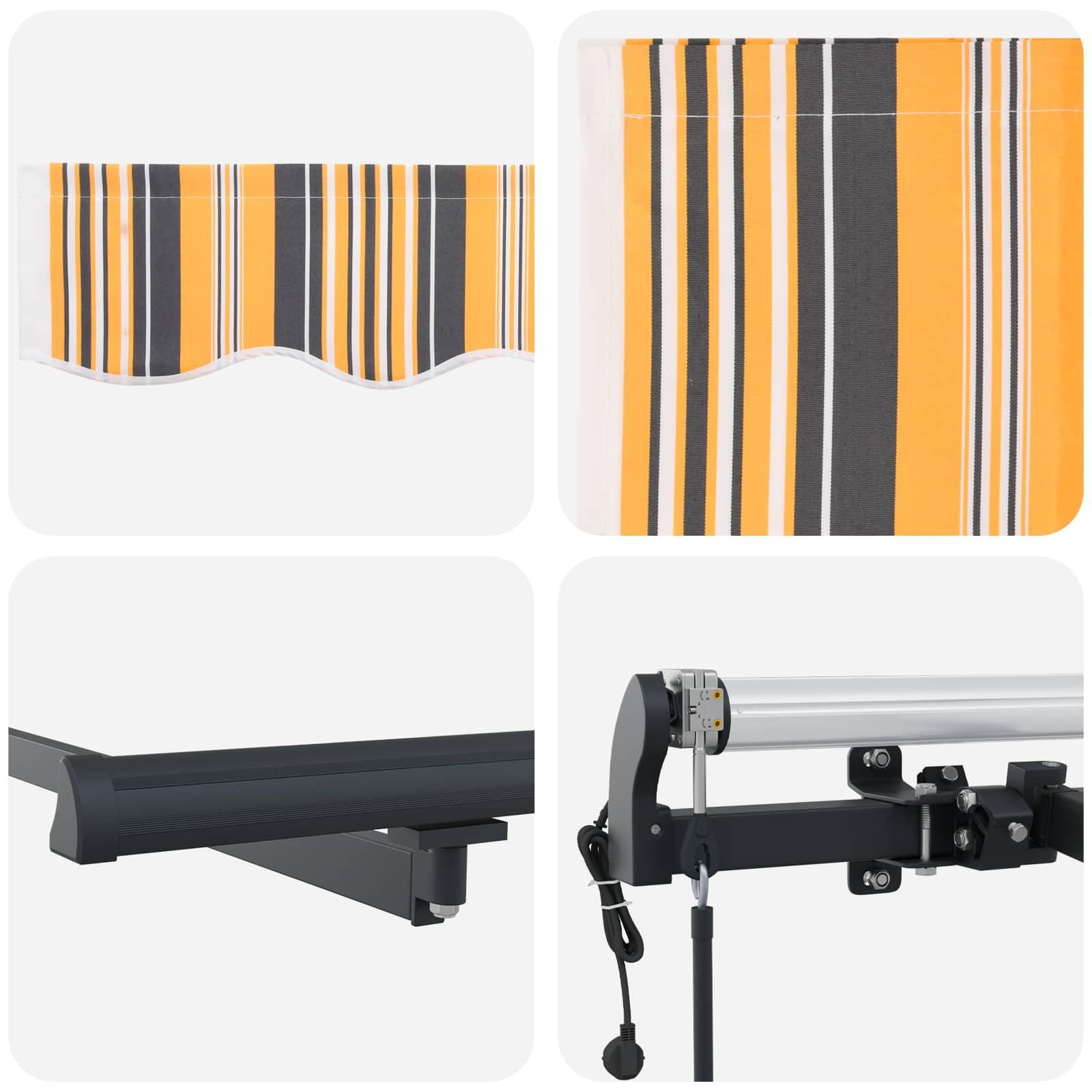 Tenda retrattile Multicolore 500 × 300 cm Tessuto e Alluminio