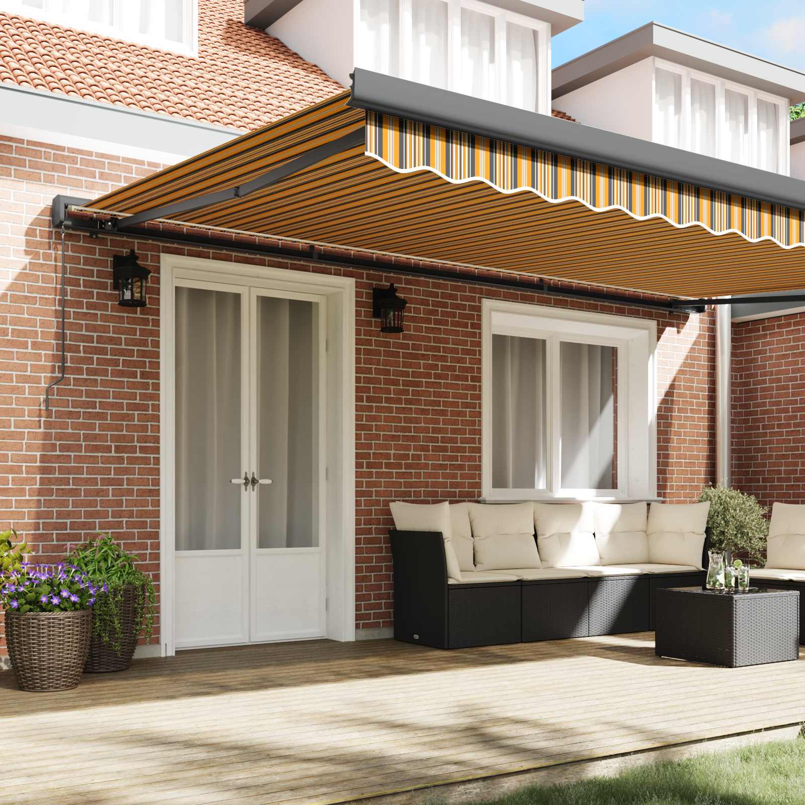 Tenda retrattile Multicolore 500 × 300 cm Tela e Alluminio