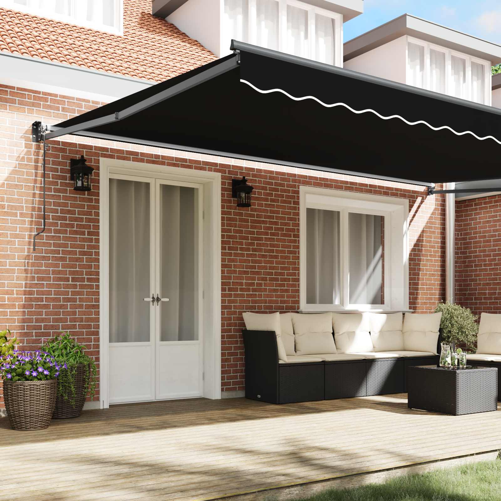 Tenda retrattile Nero 500 x 300 x 165 cm Poliestere e Metallo