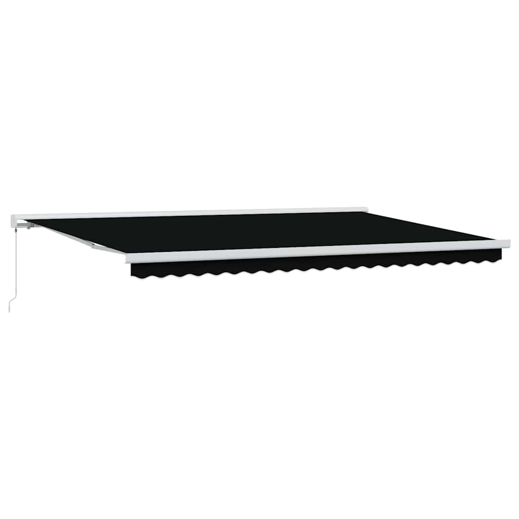 Tenda retrattile Nero 500 × 300 cm Tela e Alluminio