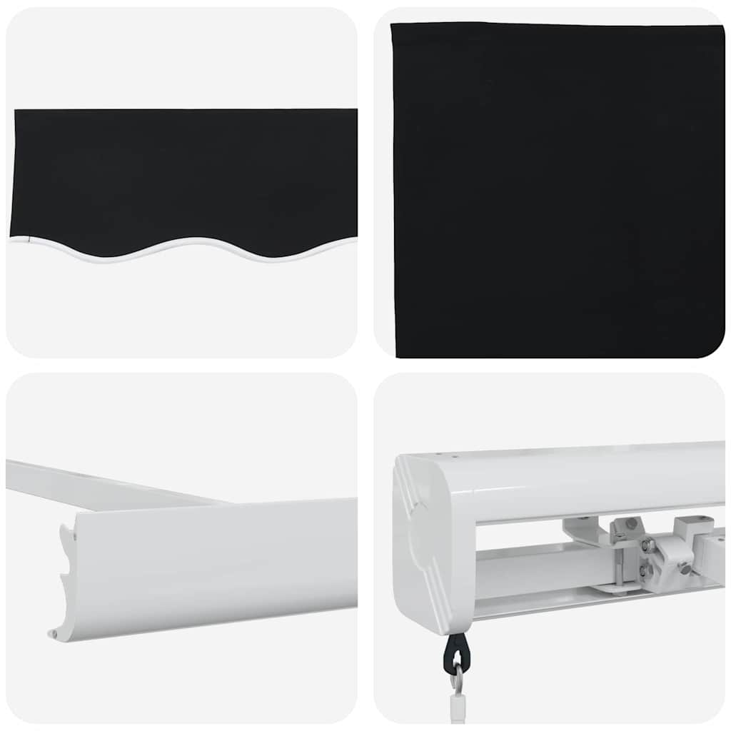 Tenda retrattile Nero 500 × 300 cm Tela e Alluminio