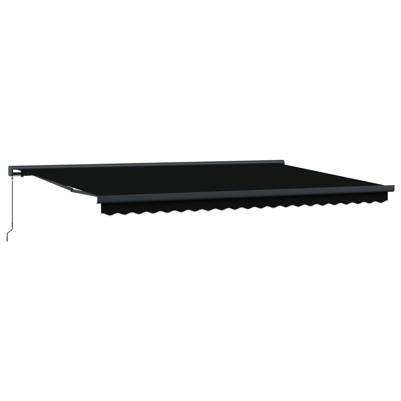 Tenda retrattile Nero 500 × 300 cm Tela e Alluminio