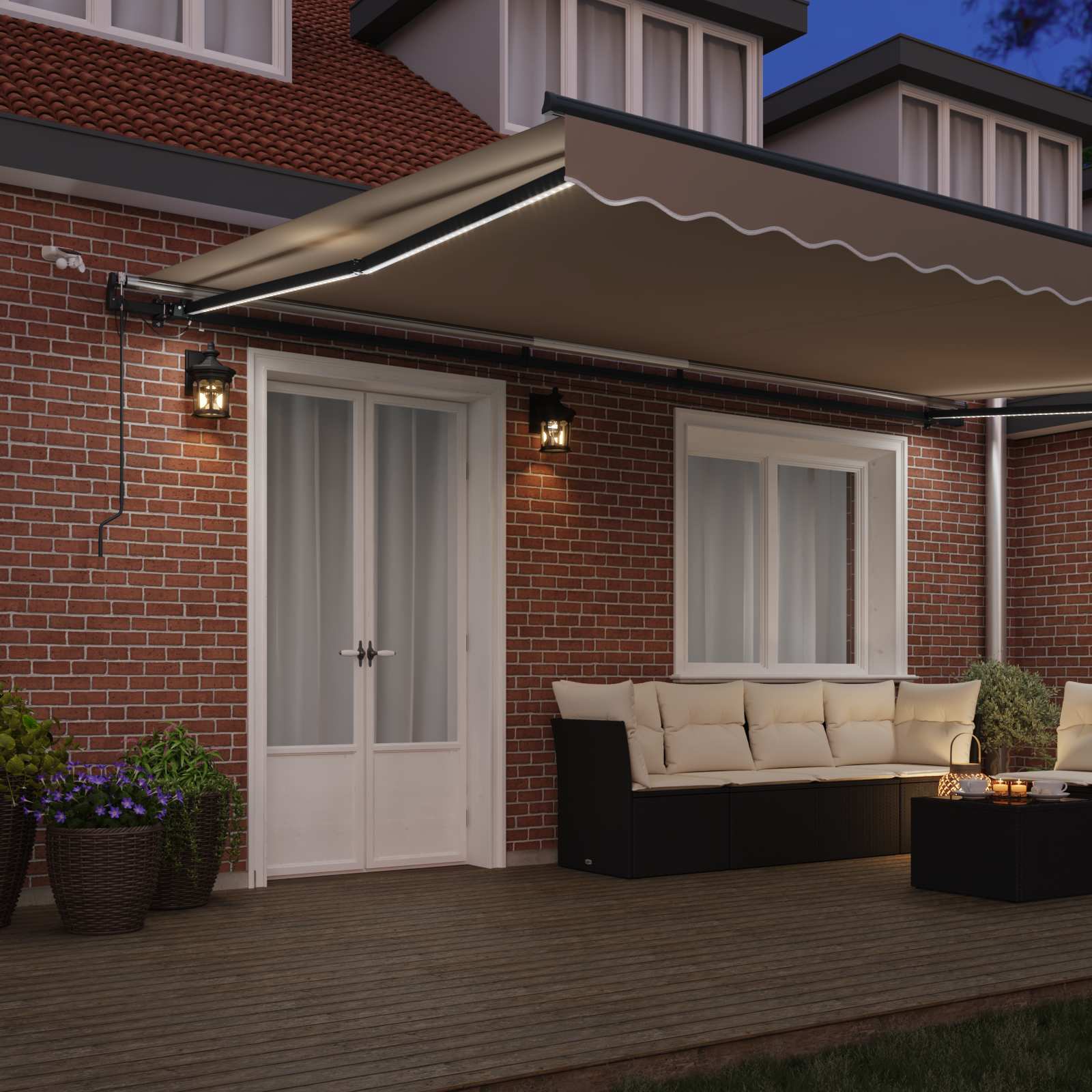 Tenda retrattile Beige 500 × 300 cm Poliestere