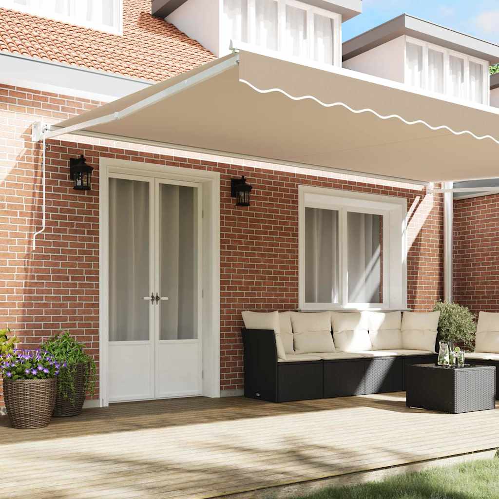 Tenda retrattile Beige 500 x 300 x 165 cm Poliestere e Metallo