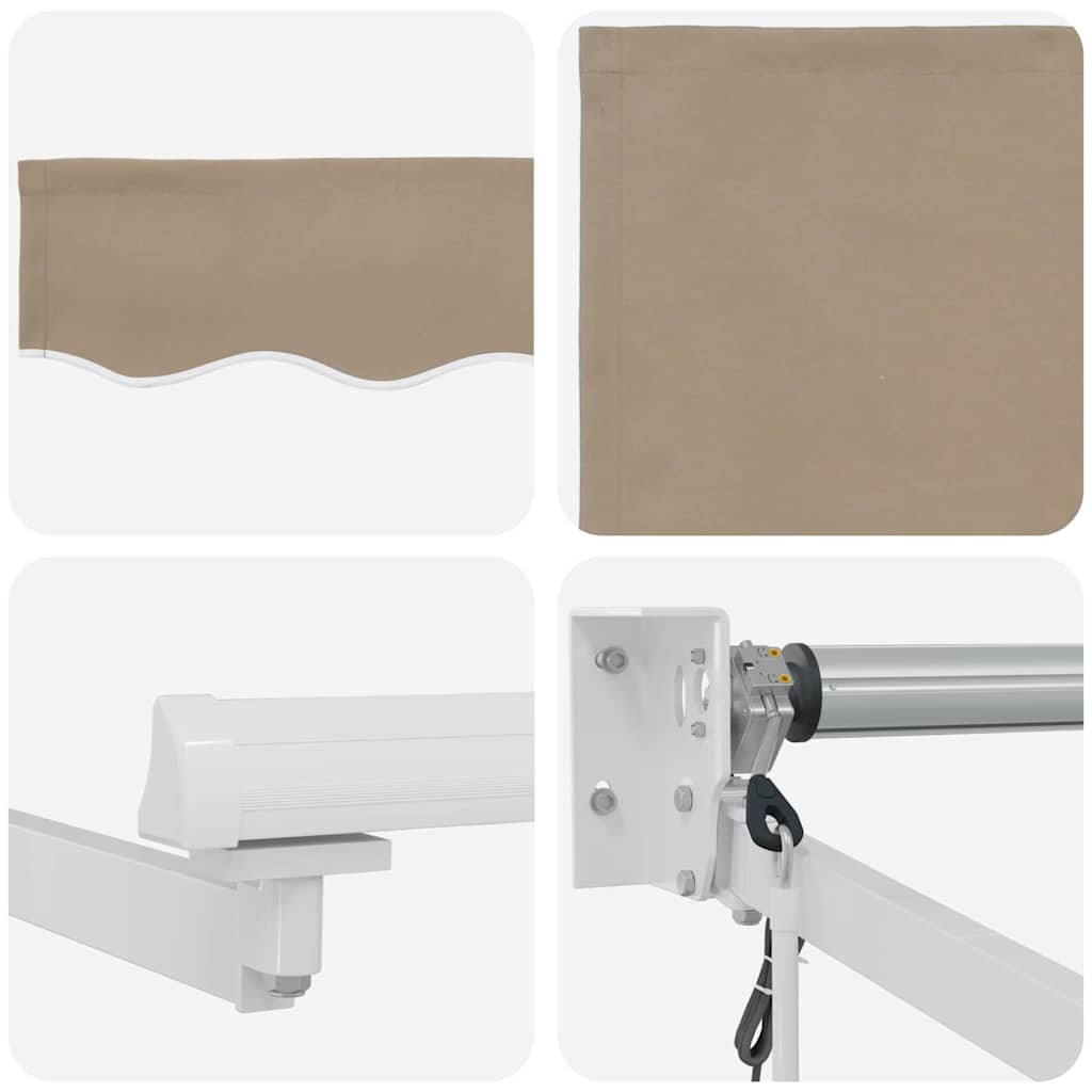 Tenda retrattile Beige 500 x 300 x 165 cm Poliestere e Metallo