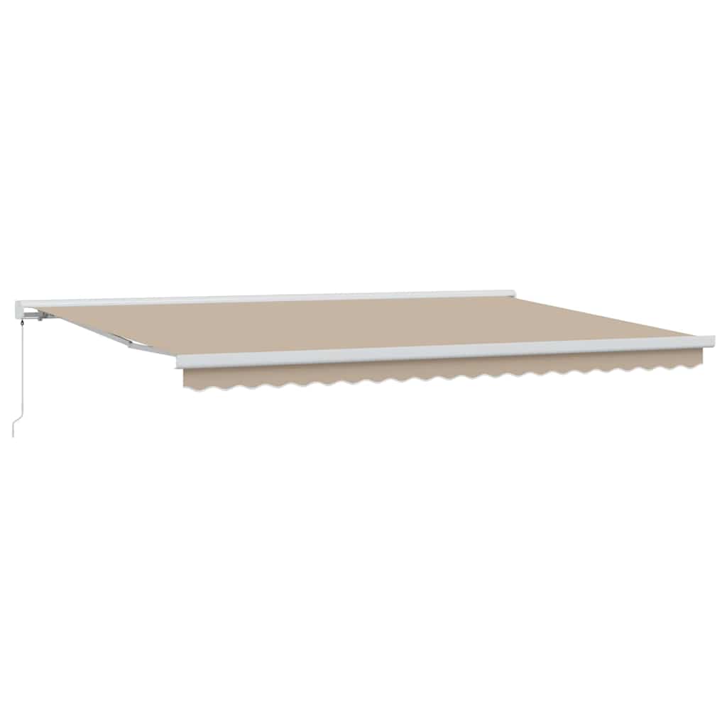 Tenda retrattile Beige 500 × 300 cm Tela e Alluminio