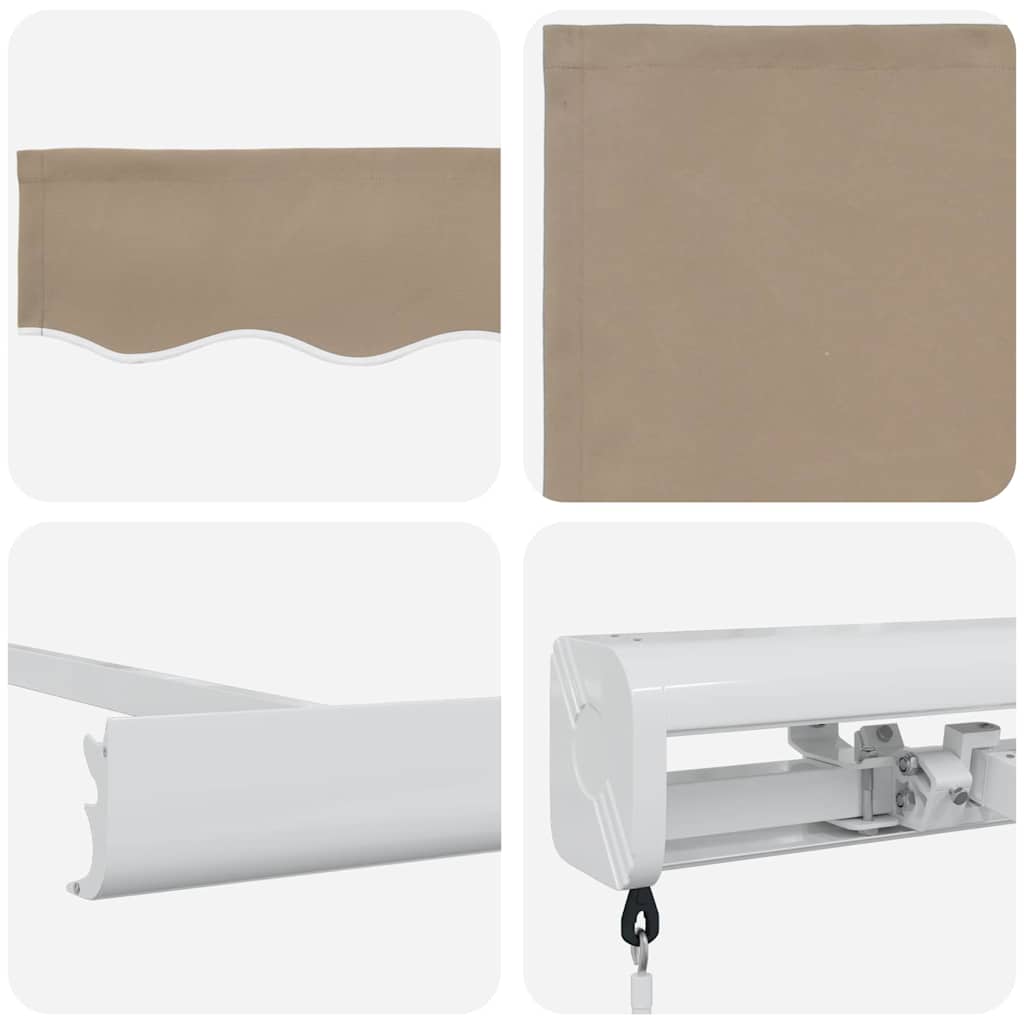 Tenda retrattile Beige 500 × 300 cm Tela e Alluminio