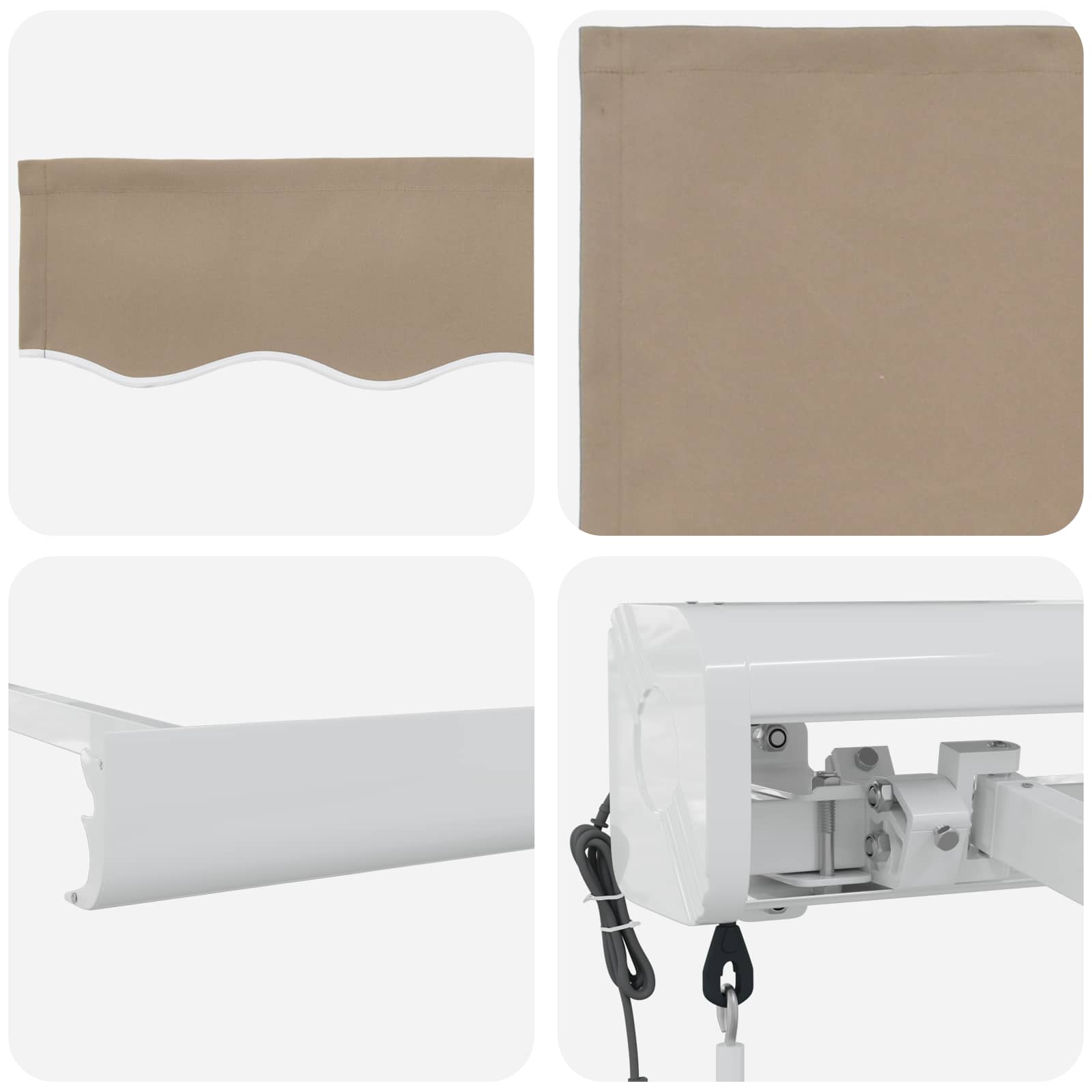 Tenda retrattile Beige 500 x 300 x 165 cm Tessuto e Metallo