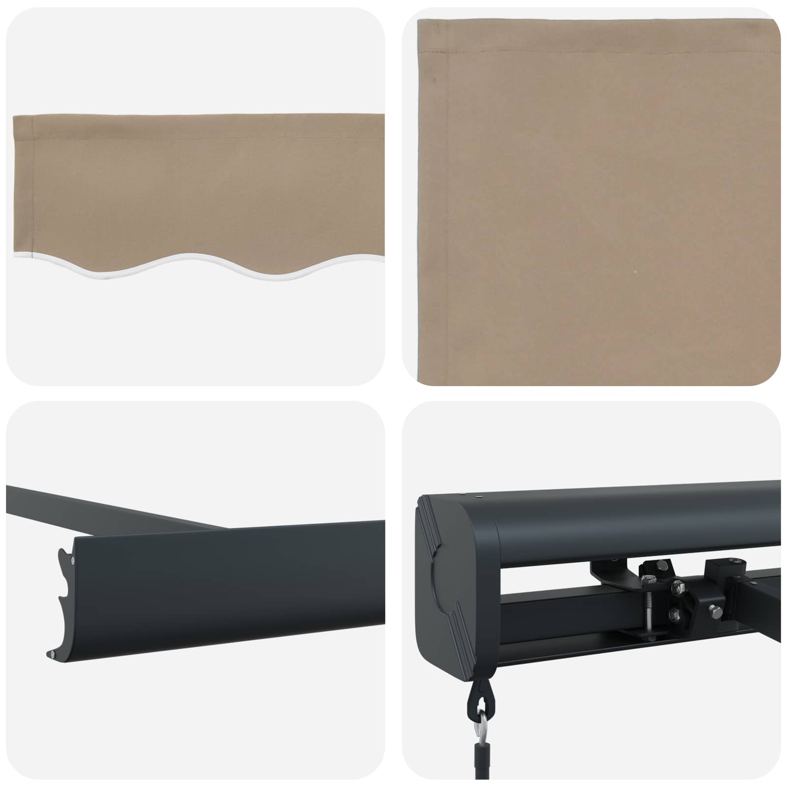 Tenda retrattile Beige 500 × 300 cm Tela e Alluminio