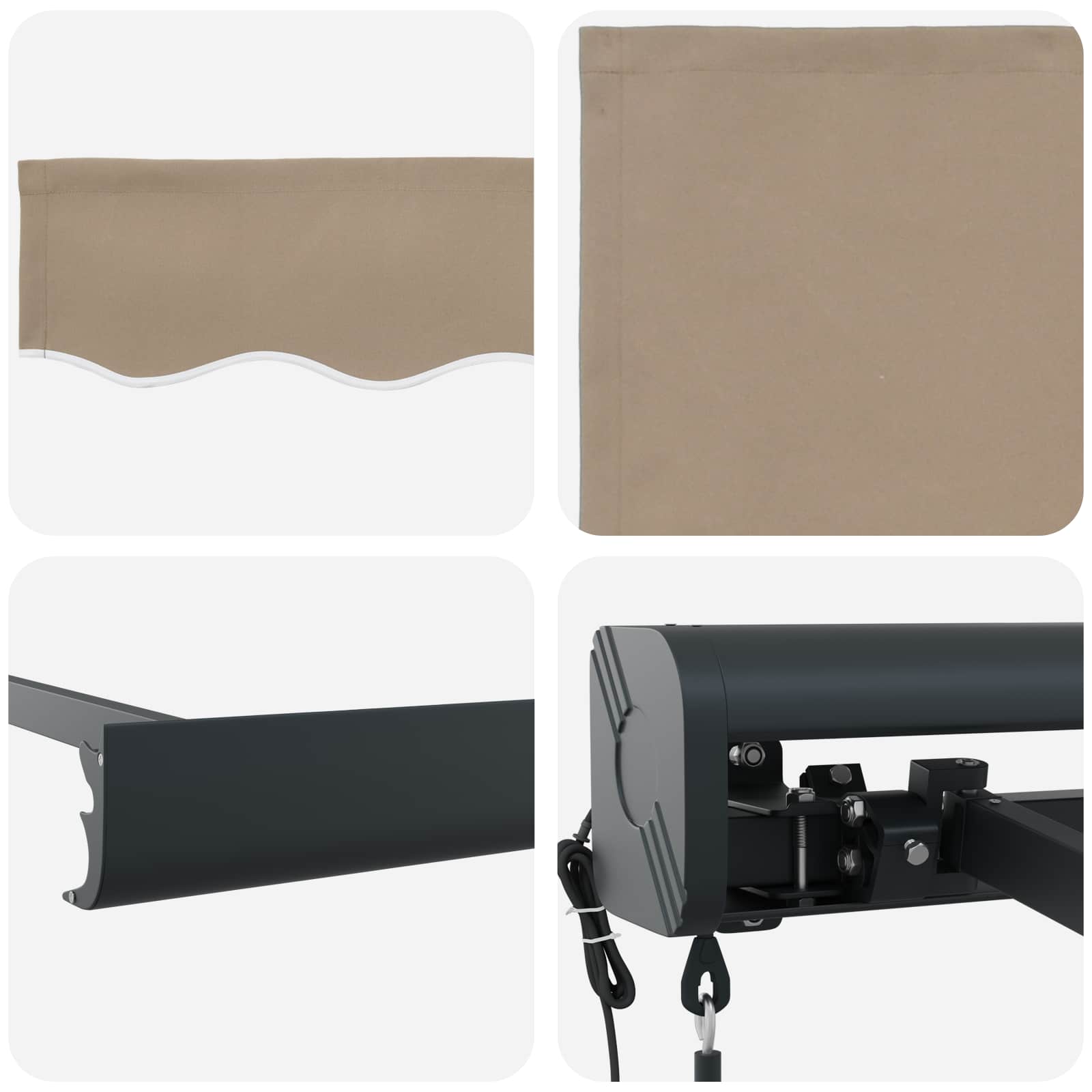 Tenda retrattile Beige 500 × 300 cm Tessuto e Metallo