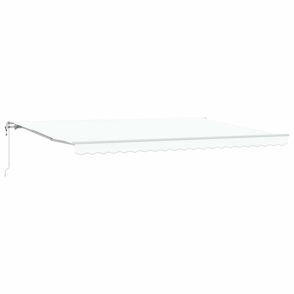 Tenda retrattile Bianco 500 × 300 cm Tessuto e Alluminio
