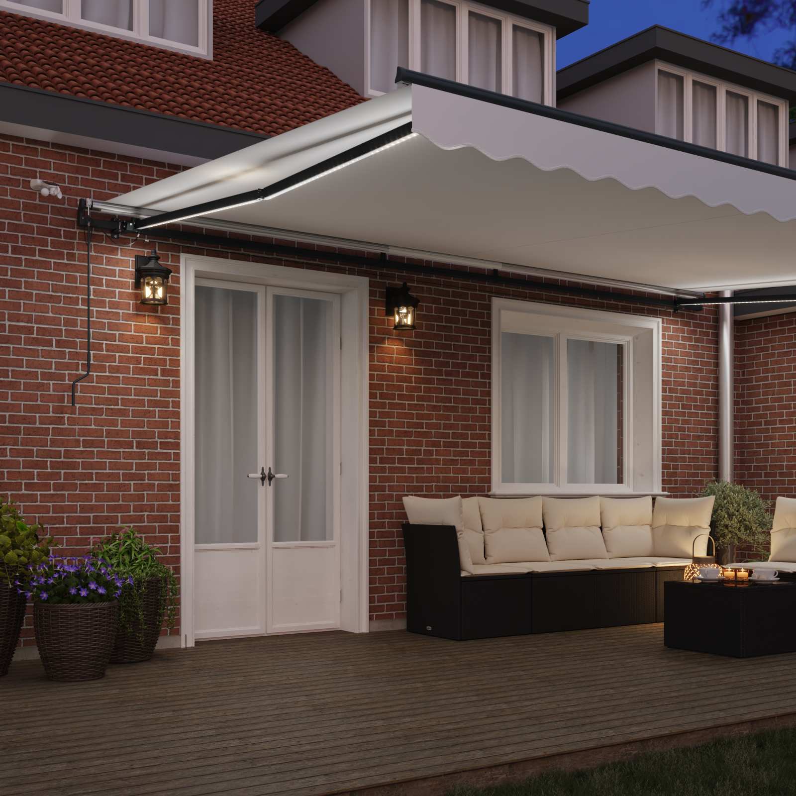 Tenda retrattile Bianco 500 × 300 cm Poliestere