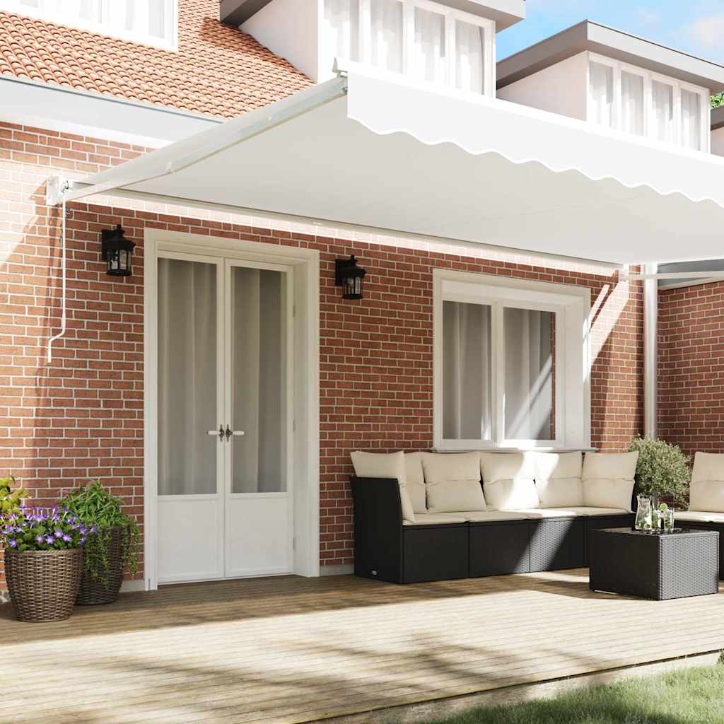 Tenda retrattile Bianco 500 x 300 x 165 cm Poliestere e Metallo