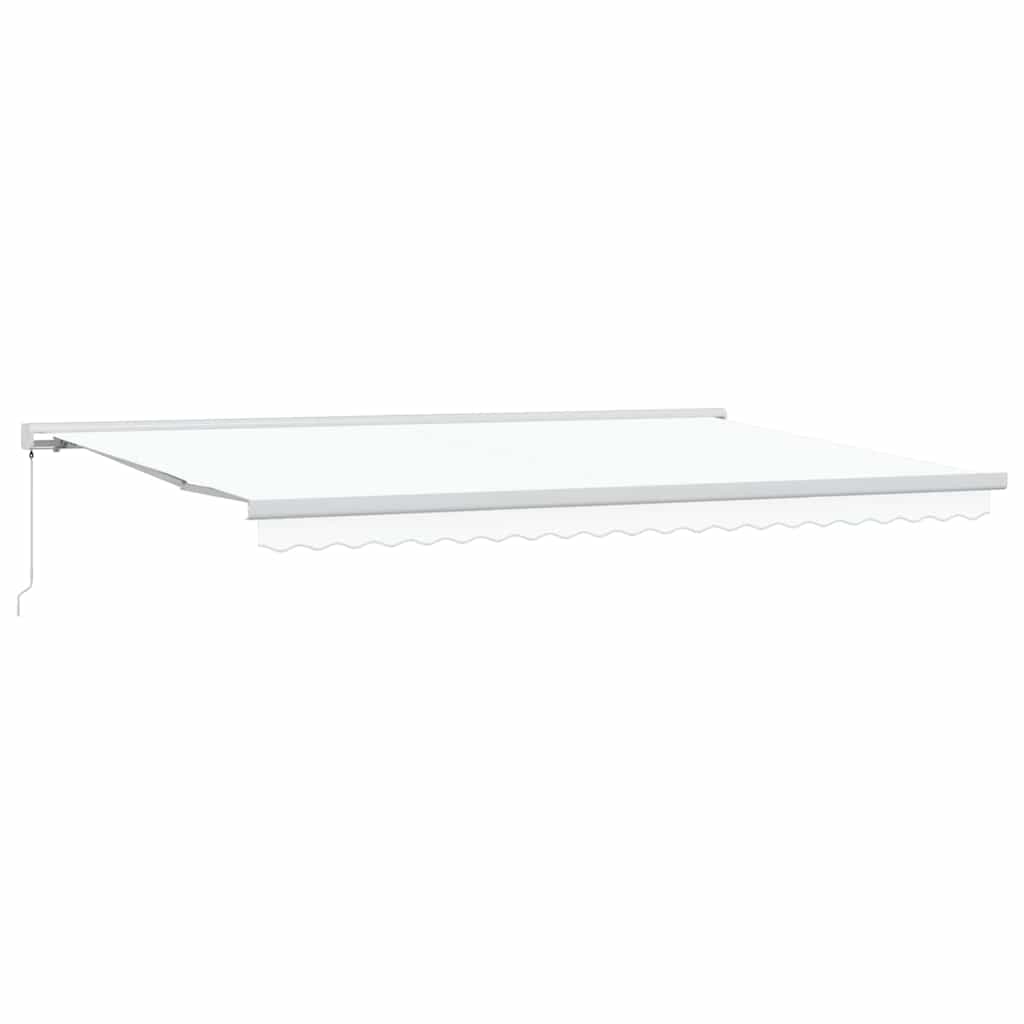 Tenda retrattile Bianco 500 × 300 cm Tela e Alluminio