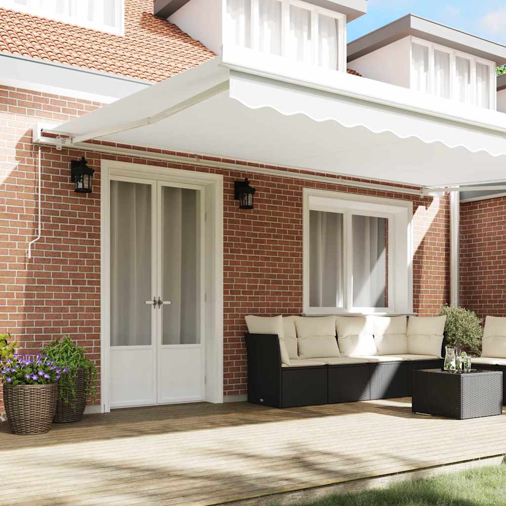 Tenda retrattile Bianco 500 × 300 cm Tela e Alluminio