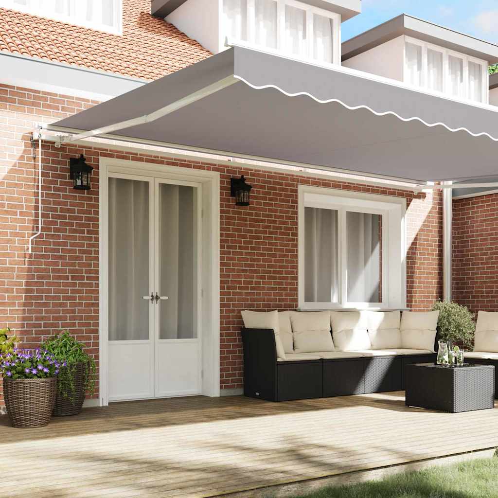 Tenda retrattile Grigio Chiaro 500 × 300 cm Tessuto e Alluminio