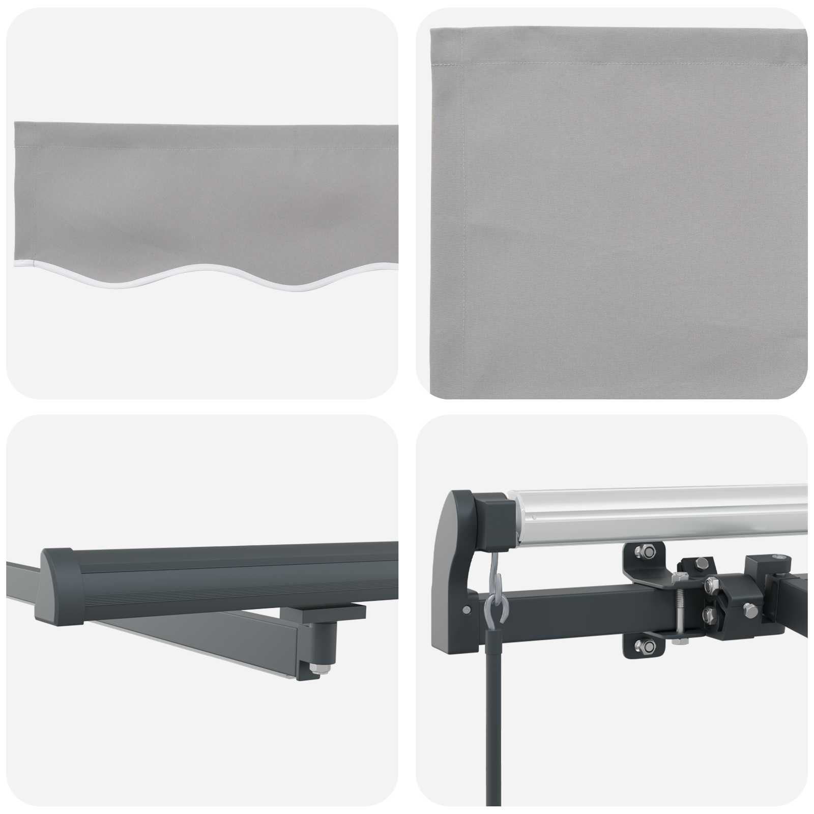 Tenda retrattile Grigio Chiaro 500 × 300 cm Tessuto e Alluminio