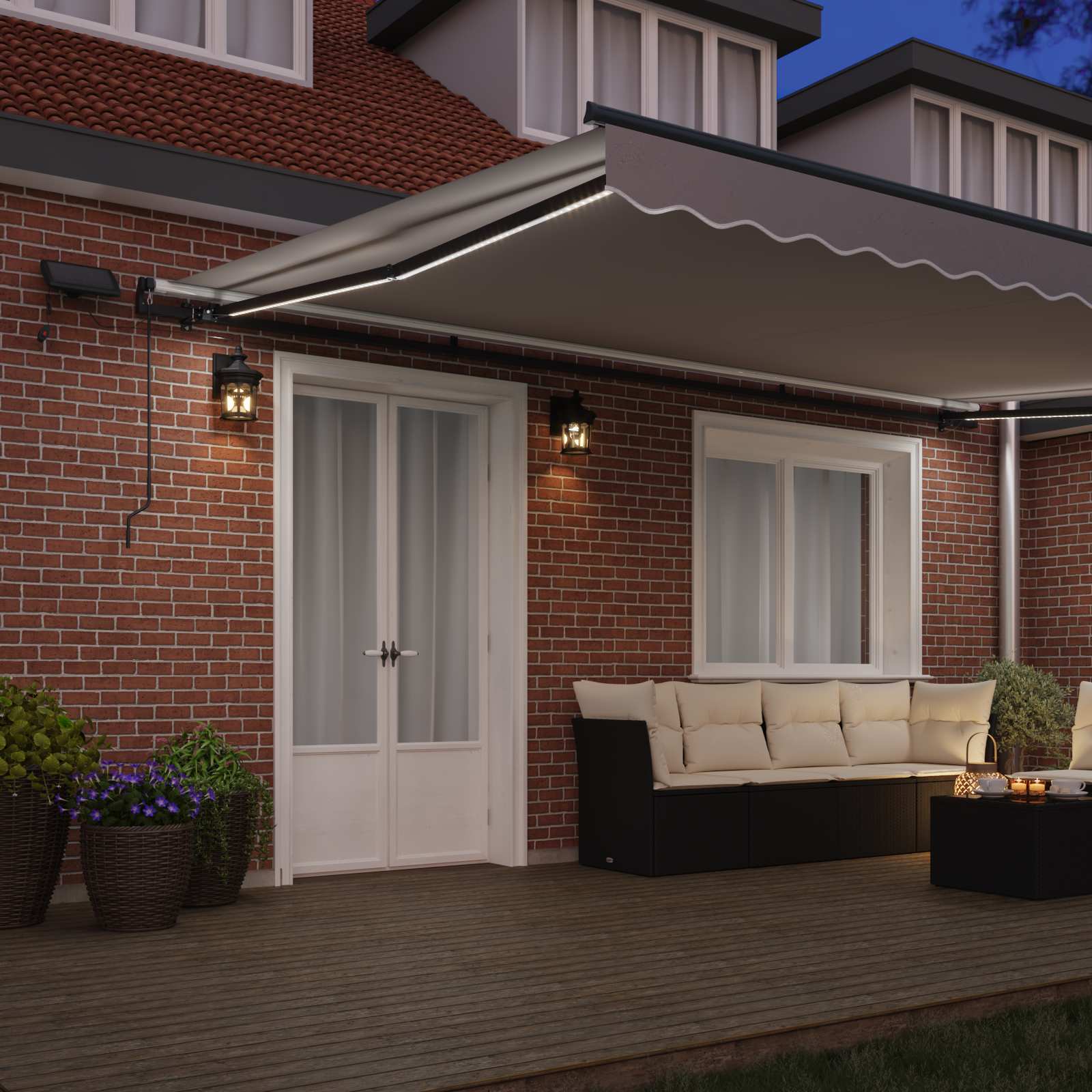 Tenda retrattile Grigio Chiaro 500 × 300 cm Tessuto e Alluminio
