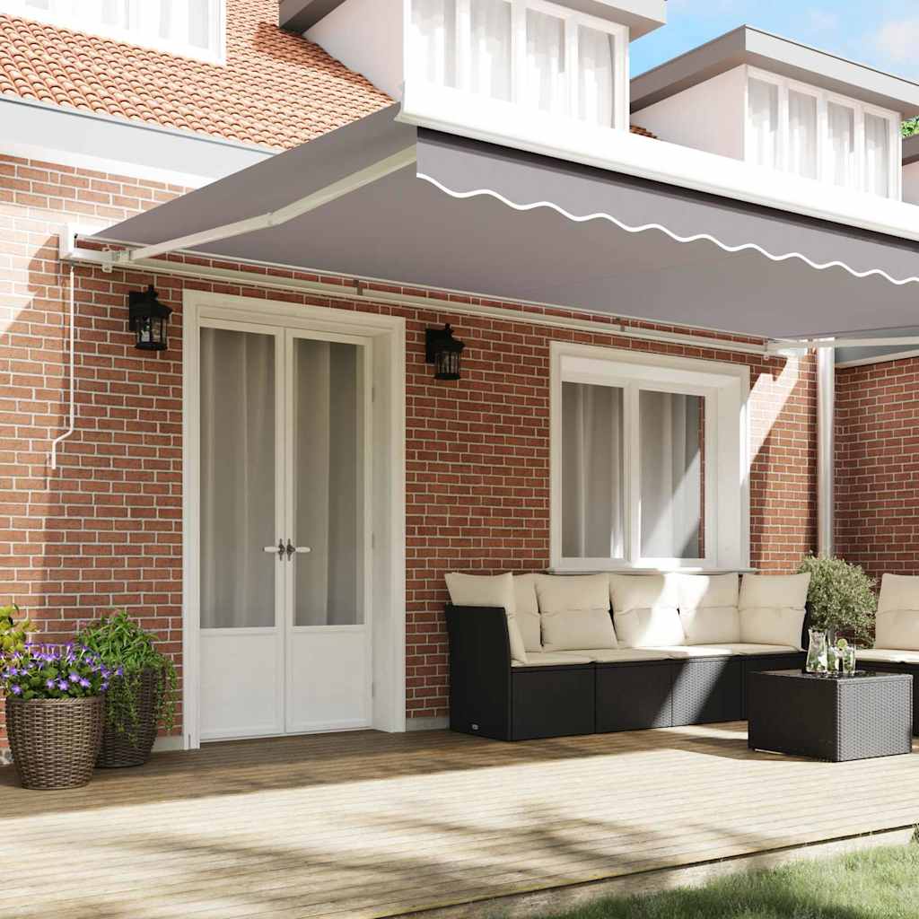 Tenda retrattile Grigio Chiaro 500 × 300 cm Tela e Alluminio