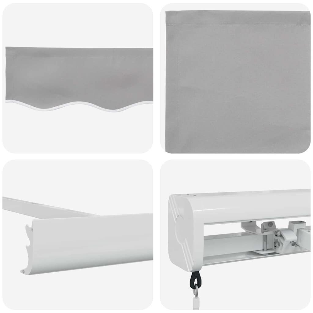 Tenda retrattile Grigio Chiaro 500 × 300 cm Tela e Alluminio