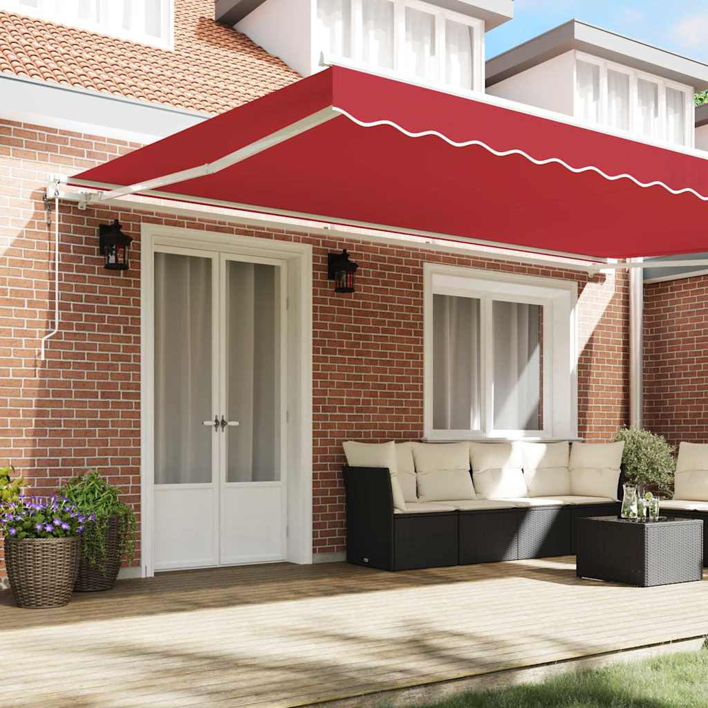 Tenda retrattile Rosso 500 × 300 cm Tessuto e Alluminio