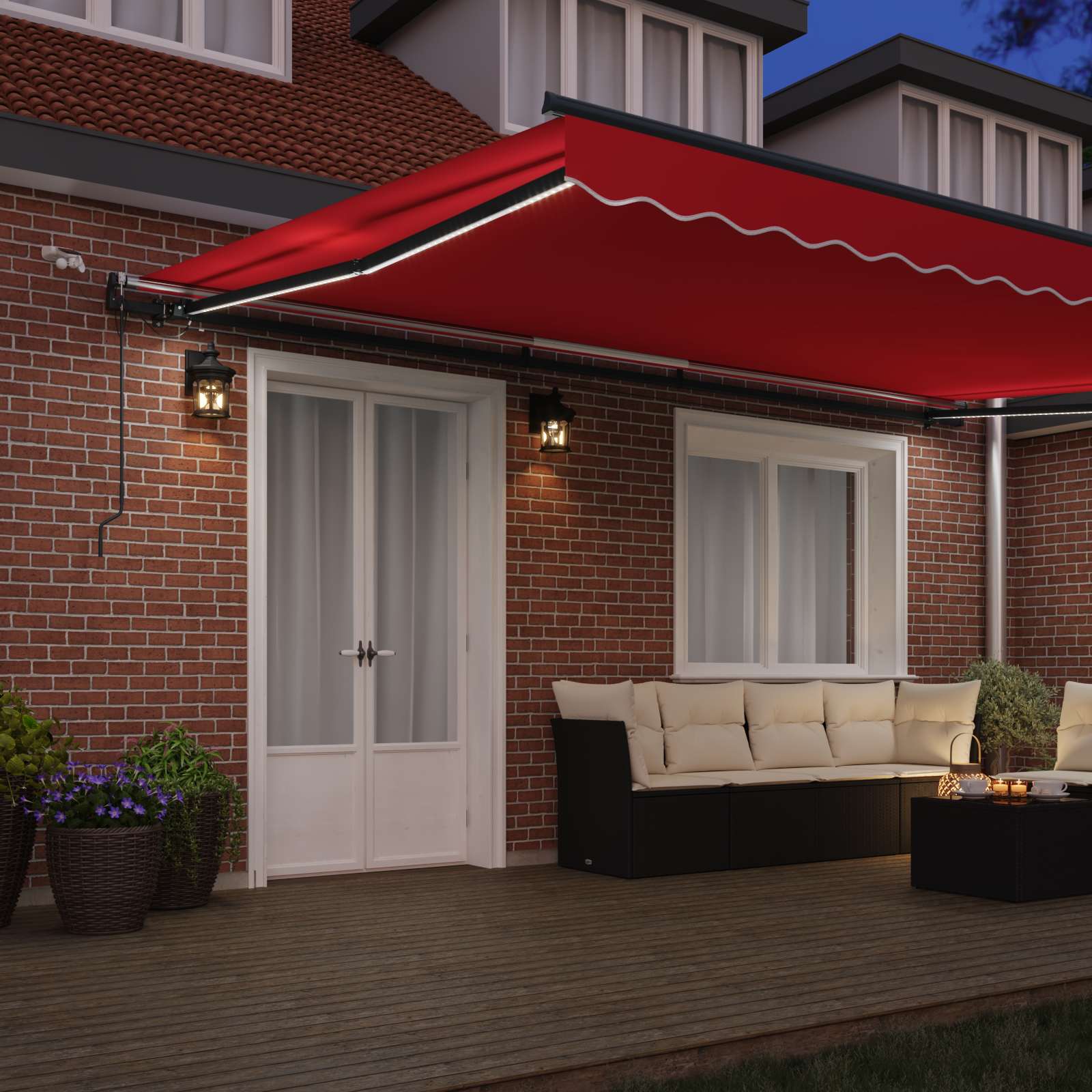 Tenda retrattile Rosso 500 × 300 cm Poliestere