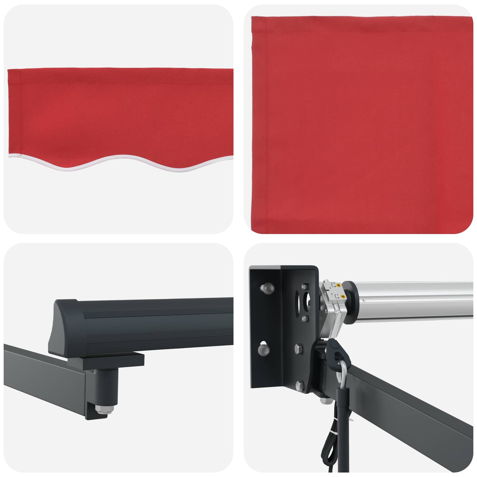 Tenda retrattile Rosso 500 × 300 cm Poliestere e Metallo